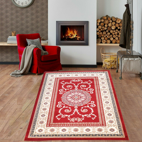 Crimson Red Thick And Cozy Floor Rug