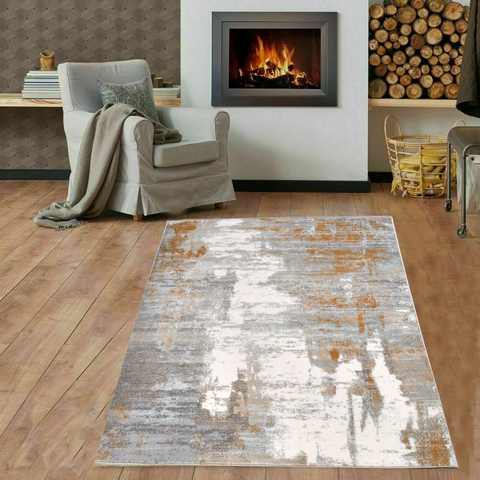 Grey Graffiti Thick And Cozy Floor Rug