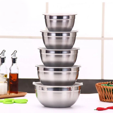 5Pcs Multicolor Stainless Steel Bowls