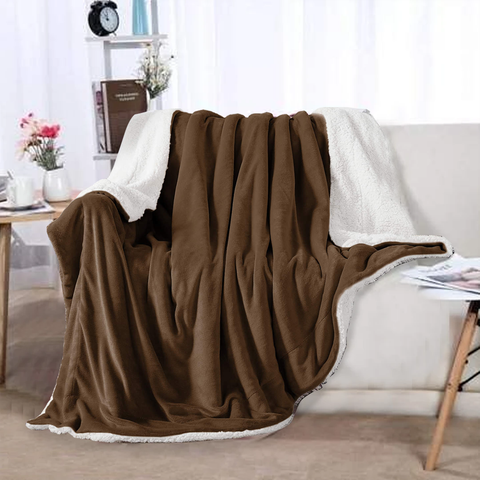 Coffee Sherpa Throw Blanket