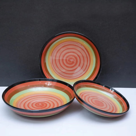3Pcs Ceramic Colored Plates