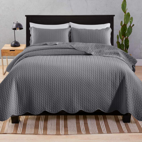 Charcoal Superior Quality Bedspread Set