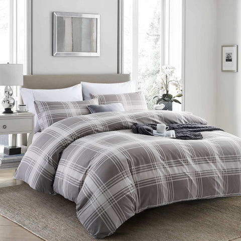 Gray Check Soft Cotton Bedsheet