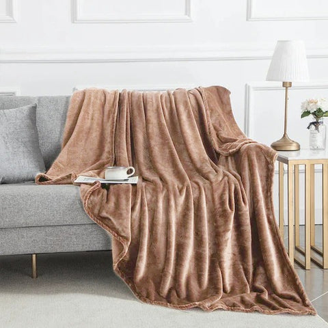 Camel Fleece Throw Blanket