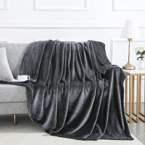 Charcoal Fleece Throw Blanket