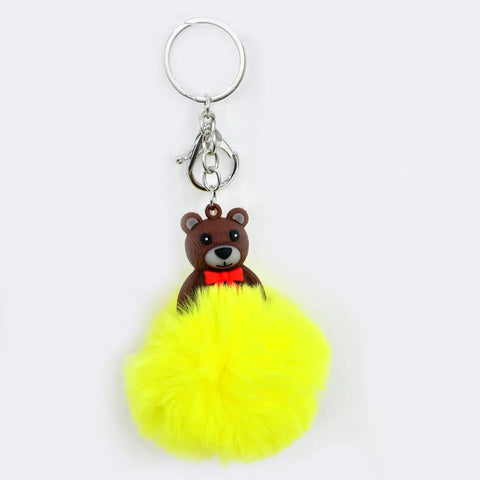 Keychain- Fluffy Ball Hanging
