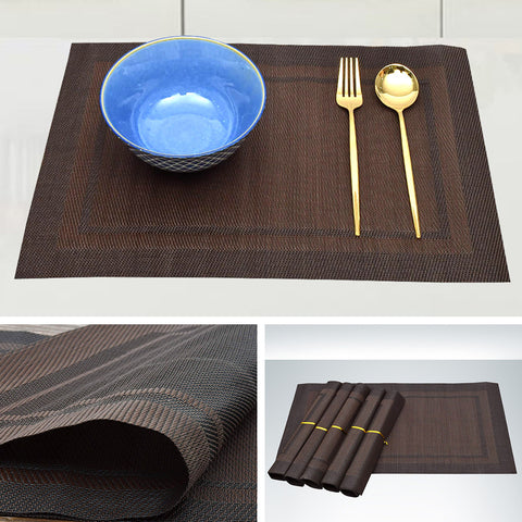 (Pack of 6) Chocolate- Assorted PVC Table Mats