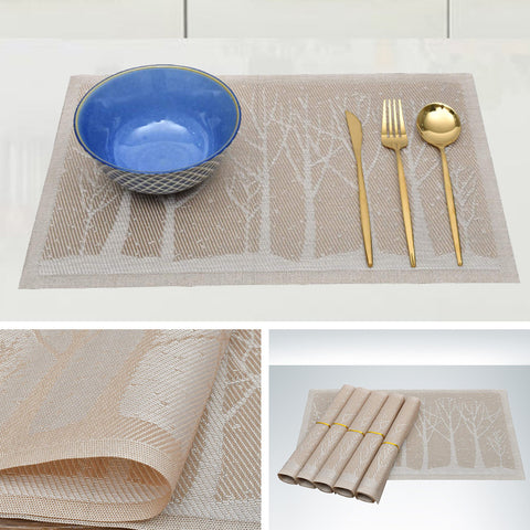 (Pack of 6) Golden Tree- Assorted PVC Table Mats