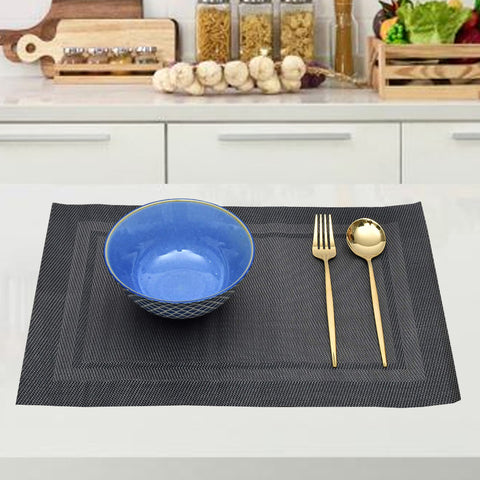(Pack of 6) Dark Grey- Assorted PVC Table Mats