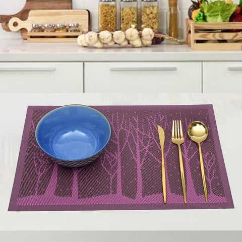 (Pack of 6) Purple Tree- Assorted PVC Table Mats