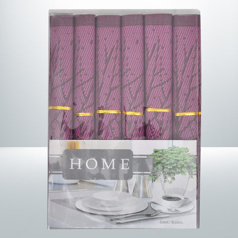(Pack of 6) Purple Tree- Assorted PVC Table Mats