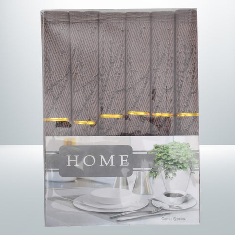 (Pack of 6) Brown Tree- Assorted PVC Table Mats