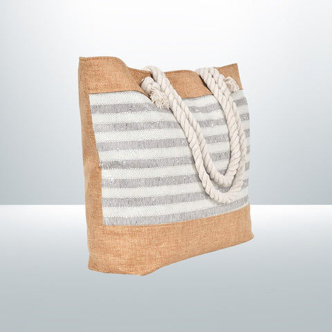 Ladies Stripes Tote Shoulder Bag
