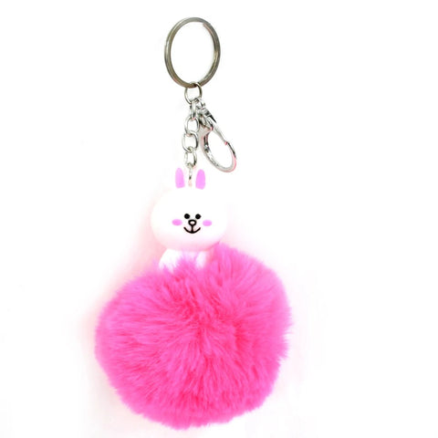 Keychain- Fluffy Ball Hanging