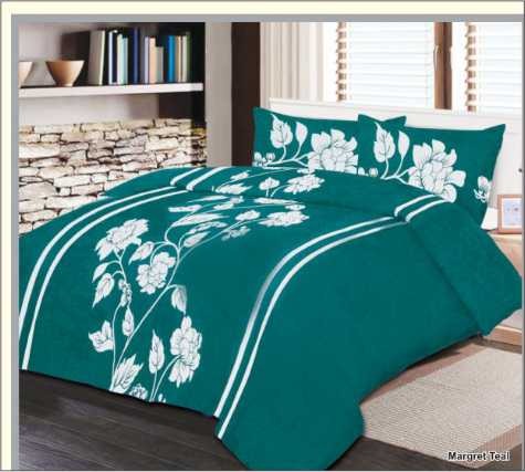 Margret Green Cotton Satin Bedsheet