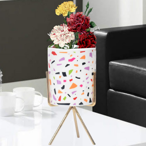 Colorful Speckled Porcelain Flower Pot