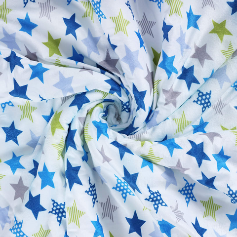 Multi Color Star Theme Sherpa Baby Blanket