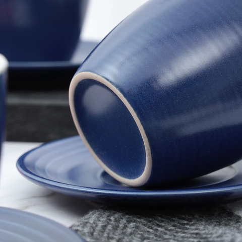 12Pcs Classic Glazed  Expressive Ceramic Cup Set