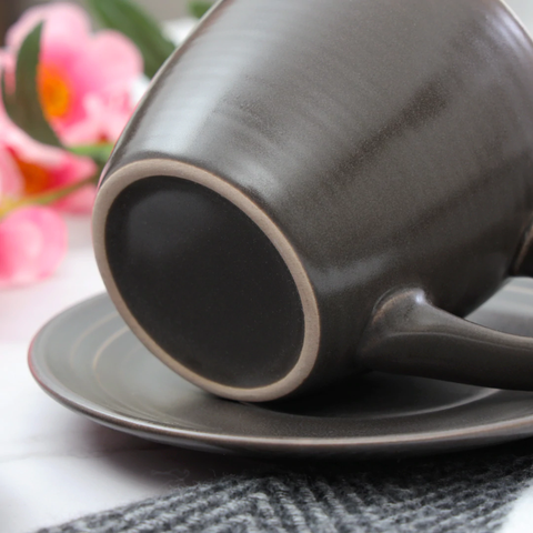 12Pcs Classic Glazed Chocolate Expressive Ceramic Cup Set