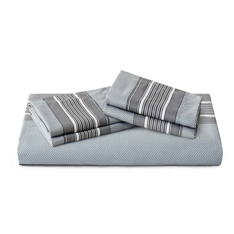 Gray Strip Soft Cotton Bedsheet