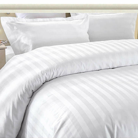 White Embossed Luxury Stripe Bedsheet