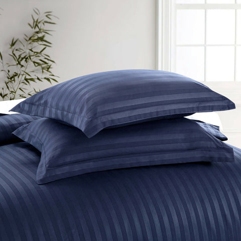 Luxury Stripe Comforter Set-Blue