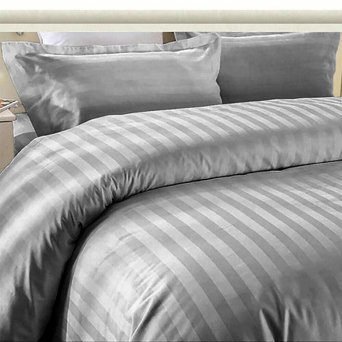 Gray Embossed Luxury Stripe Bedsheet