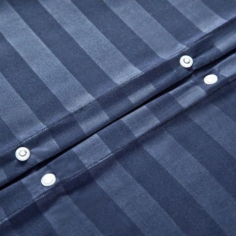Blue Embossed Luxury Stripe Bedsheet