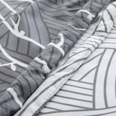 Grey Branch Pattern Soft Cotton Bedsheet