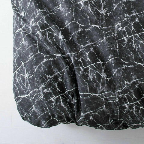 Black Marble Cotton Satin Duvet Cover Set