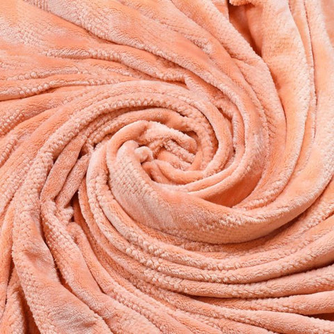 Orange Flannel Fabric Fleece Throw Blanket