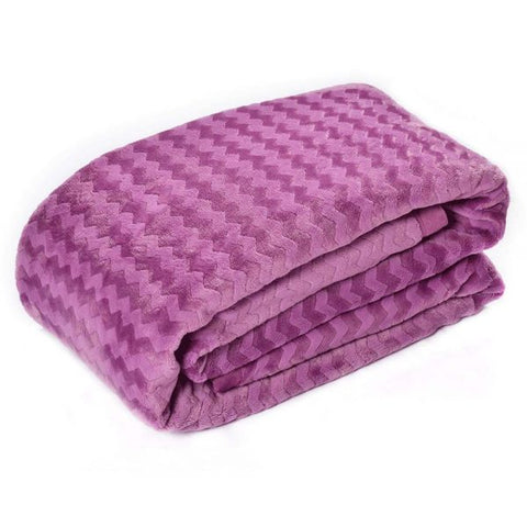 Violet Flannel Fabric Fleece Throw Blanket