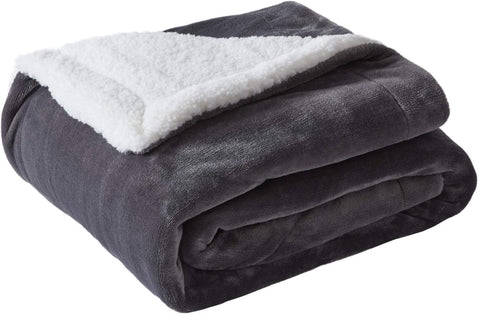 Charcoal Sherpa Throw Blanket