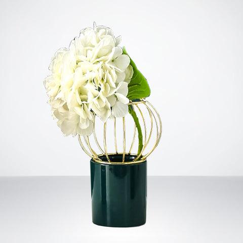 Green Oval Crown Porcelain Flower Pot